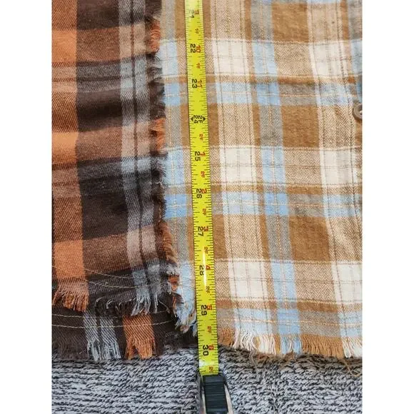 BKE Boyfriend Fringed XL Plaid‎ Shirt - Picture 4 of 5